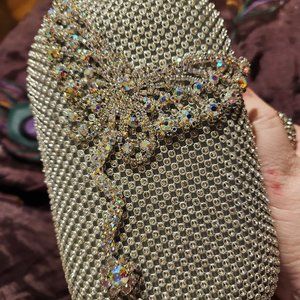 Dragonfly/butterfly rhinestone clutch